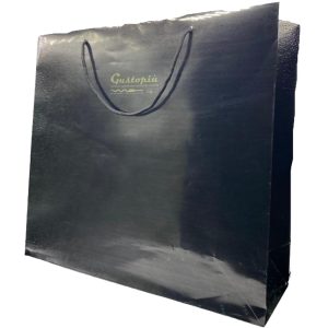 Busta Lusso Plastificata Lucida Nero Grande (49+16x45cm)