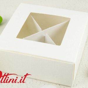 Scatola portaconfetti Degustazione 4 Gusti 10x10x4