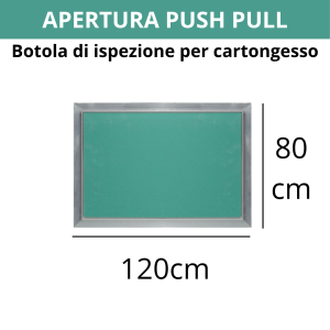 Botola di ispezione per cartongesso in telaio alluminio con apertura push pull 80 x 120 cm (120 x 80 cm)