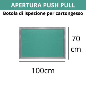Botola di ispezione per cartongesso in telaio alluminio con apertura push pull 70 x 100 cm (100 x 70 cm)