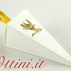 Scatola Cono Portaconfetti Comunione Oro