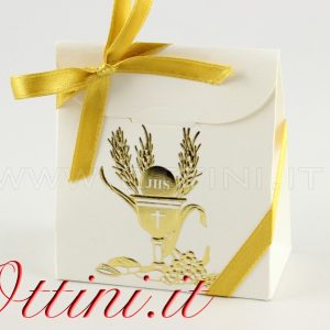 Scatola Sacchetto Portaconfetti Comunione Oro