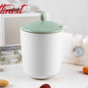 23011 Zuccheriera Bianca con Coperchio Verde Claraluna
