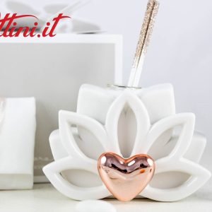 23151 Profumatore Fior di Loto con Cuore Oro Rosa Claraluna