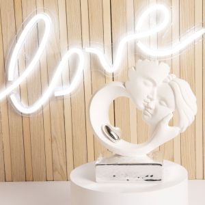 Statua Coppia Innamorati Base e Cuore Silver – 24178 Claraluna
