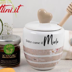 Portamiele Decoro Rosa con Miele – 25102M Claraluna