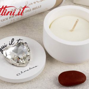 Candela in Gesso Cuore Silver – 25329CAND Claraluna