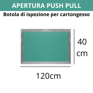 Botola di ispezione per cartongesso in telaio alluminio con apertura push pull 40 x 120 cm (120 x 40 cm)