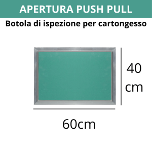 Botola di ispezione per cartongesso in telaio alluminio con apertura push pull 40 x 60 cm     (60 x 40 cm)