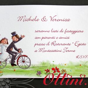 Inviti Partecipazione Matrimonio Sposi in Bicicletta