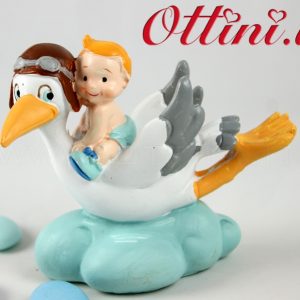 Cake Topper Centro Torta Cicogna Bimbo