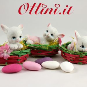 Coniglietti Porcellana con Cestino