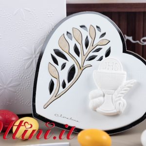 Icona Comunione in Gesso su base a Specchio con Albero della Vita