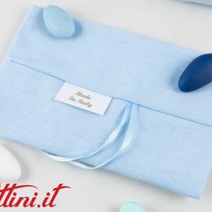 Sacchetto Celeste Made in Italy Cotone Extra cm 13.5 x 9