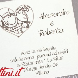 Inviti Partecipazione Matrimonio Fumetto Quadrata