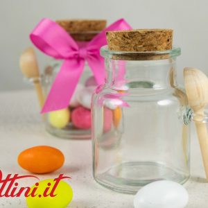 Barattolo Tondo con Cucchiaino e Tappo Sughero Set 36pz