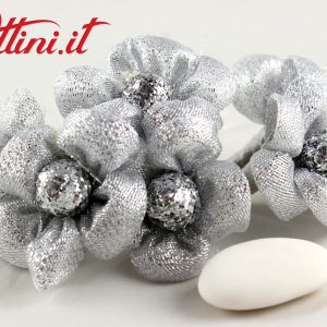 Fiore Argento Lamè e Glitter