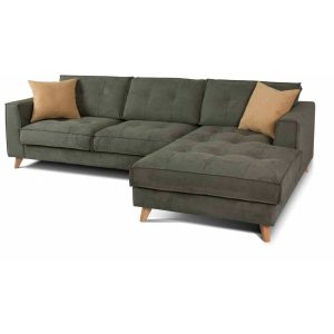 Divano fisso componibile piede alto con penisola Natalie