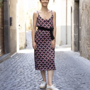 TOOitaly Abito Geometrico in Tessuto Sostenibile