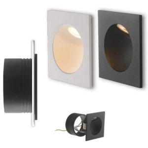 INTEC LIGHT Onyx Q1 Segnapassi LED ad incasso a parete 2W 4000K IP54