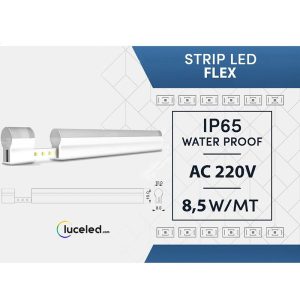 Ledco fl220 striscia led flex 1 metro 8,5 W/M 220v 120 Led/M ip65