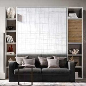 Letto A Scomparsa con Librerie e Divano Modello Aosta