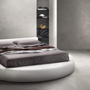 Letto rotondo Irvin con base imbottita