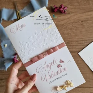Menu matrimonio tema farfalla M010