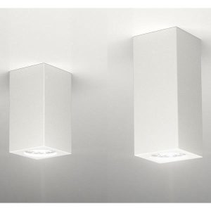 Porta faretto in gesso lampada a plafone moderno gu10 plafoniera cubo 3 misure Art. Cubo7/13/19