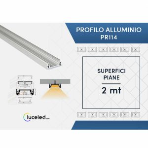 Ledco pr114 kit profilo lineare in alluminio 10 metri per strisce led