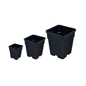 Senkap Plant Pot Vaso Quadrato NERO in Plastica