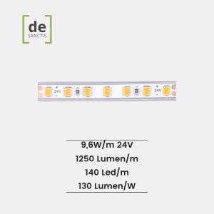 Striscia led monocolore 2835 9,6W/M 24V 196 Led/m IP67 Slim 7Mm – De Sanctis Light & Design