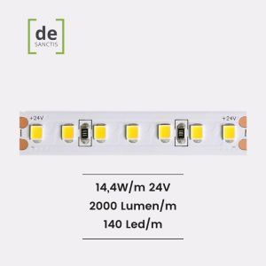 Striscia led monocolore 2835 14,4W/M 24V 140 Led/m IP65 – De Sanctis Light & Design