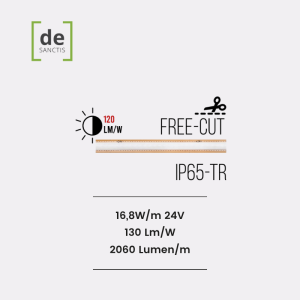 Strip Led Cob Ip65-Tr Free Cut  16,8W/Mt  24V 8,5Mm 1980Lm/Mt 130 Lm/M –  De Sanctis Light & Design