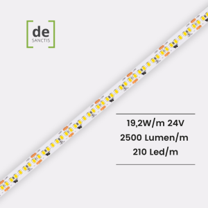 Striscia led monocolore 2835 19,2 W/M 24V 2500 Led/m IP20 – De Sanctis Light & Design
