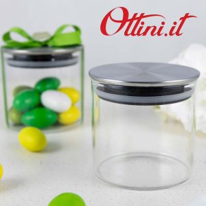 Barattolo Vetro 130ml Tappo Metallo e guarnizione H6,4