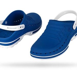 Zoccoli sanitari professionali autoclavabili Wock clog blu medio-bianco