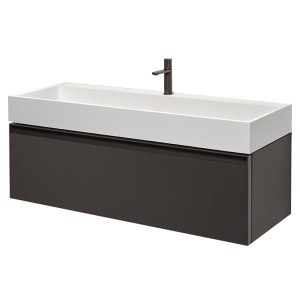 ANTONIO LUPI – ATELIER Mobile Monoblocco Sospeso 126 cm laccato color Matita con cassetto e piano lavabo GESTOMOOD