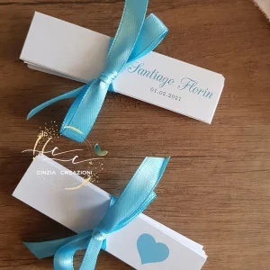 bigliettino battesimo tema cuori