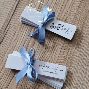 bigliettino bomboniera matrimonio tema musica