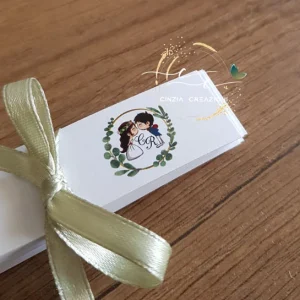 bigliettino bomboniera sposini iniziali