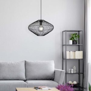 Lampada a sospensione Led gabbia in metallo COBAIN E27 diametro 38cm – Trio Lighting