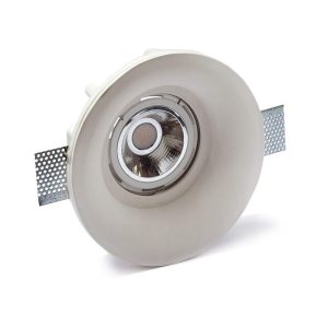 Porta faretto da incasso in gesso a scomparsa rotondo 22cm per faretti AR111 G53 Art.58