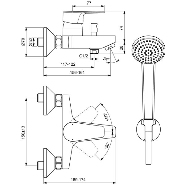 IDEAL STANDARD – CERAFINE D MISCELATORE MONOCOMANDO ESTERNO PER VASCA/DOCCIA BC693AA - immagine 5