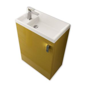 INDA – LILLIPUT MOBILE LAVAMANI SOSPESO CON PIANO LAVABO MINERAL INTEGRATO ATTACCO LATERALE FINITURA