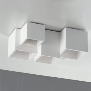 Intec Light Porta faretto cubico a plafone in gesso Cubo Foster PL5
