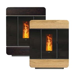 KLOVER – STUFA TERMOSTUFA PELLET KW.18,40 IDRO RISCALDAMENTO DIVA SLIM WOOD ROVERE