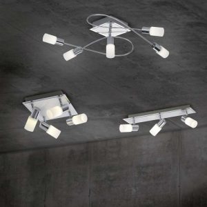 Plafoniera Led Clapton 4/5 spot cilindrici orientabili 4,3W- Trio Lighting