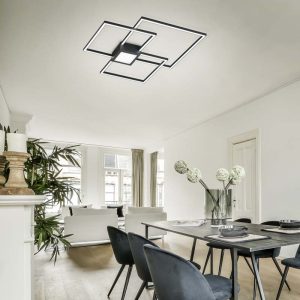 Plafoniera Led Hydra triplo quadrato dimmerabile tramite interruttore 38W – Trio Lighting