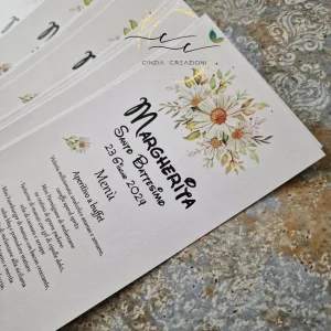 menu battesimo margherite